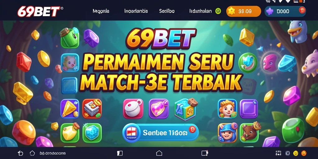Gameplay menarik dari permainan Match-3 69BET yang penuh warna.
