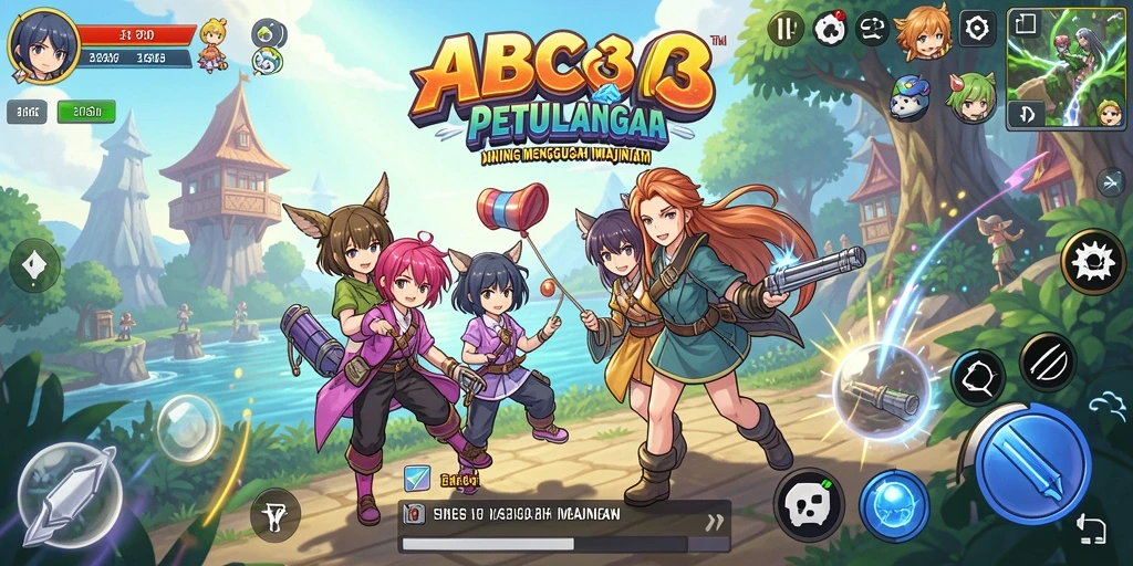 Tampilan seru dari gameplay ABC33 yang penuh aksi anime.