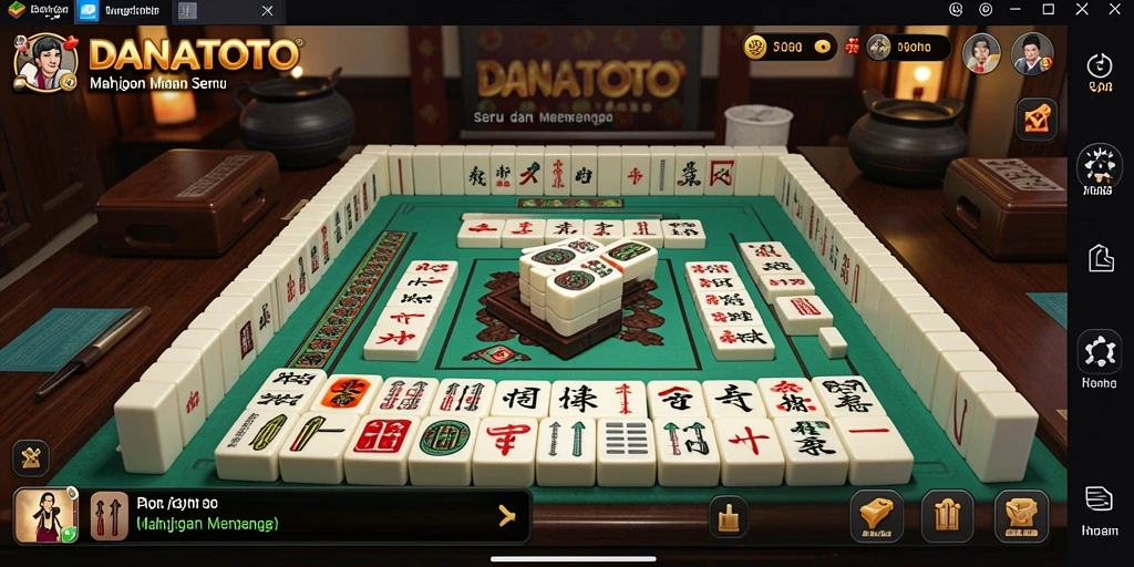 Tampilan gameplay seru DANATOTO dengan grafik Mahjong yang menarik.