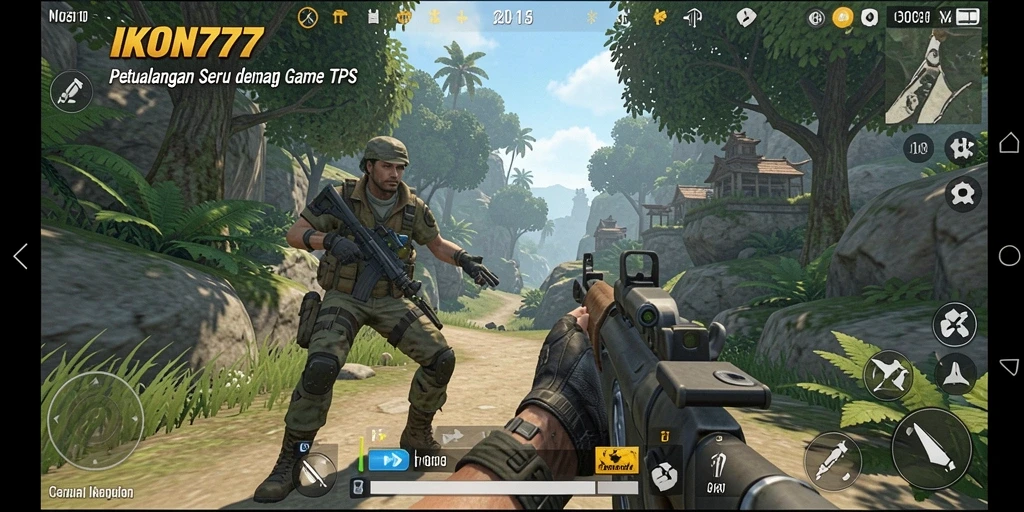 Tampilan mendebarkan dari gameplay IKON777 dalam pertempuran TPS.