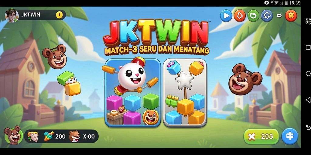 Tampilan gameplay JKTWIN yang menarik dan berwarna-warni.