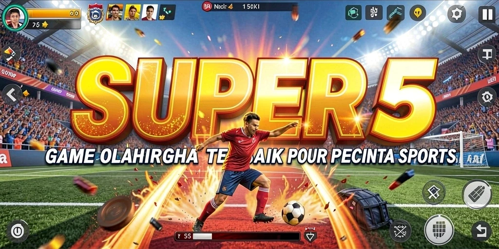 Tampilan gameplay SUPER5 yang penuh aksi dan kompetisi seru.