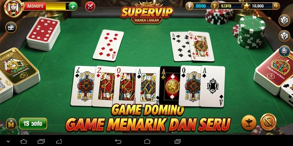 Tampilan gameplay Domino yang seru dan menarik di SUPERVIP.