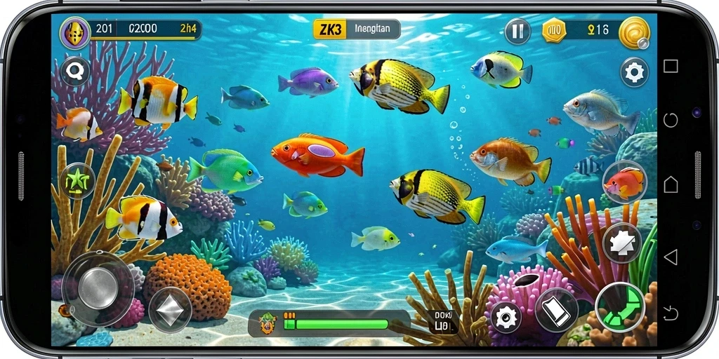 Gameplay seru menangkap ikan di ZK3 dengan grafis menawan.